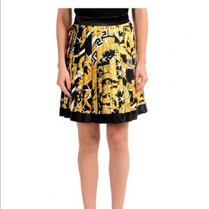 NWOT Versace Women's Savage Barocco Print 100% Silk Pleated Skirt